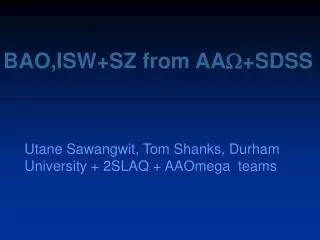 BAO,ISW+SZ from AA ?+SDSS