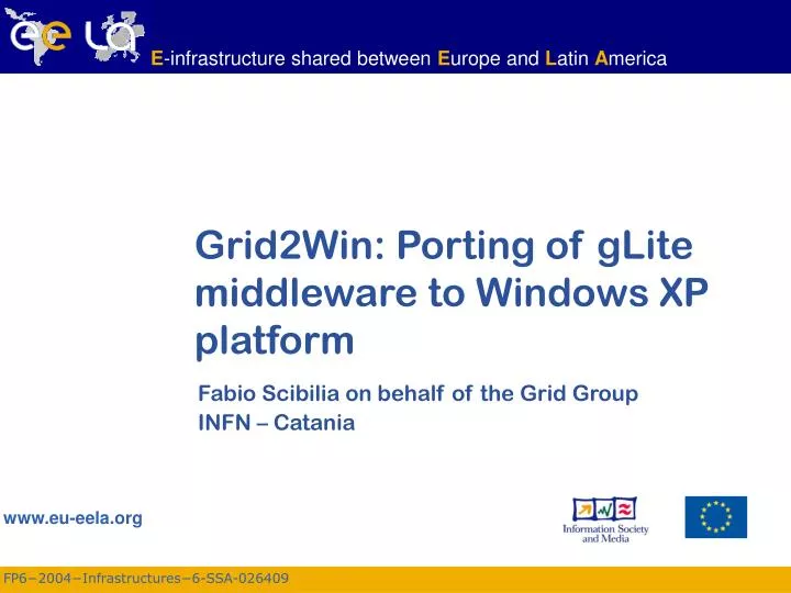 grid2win porting of glite middleware to windows xp platform