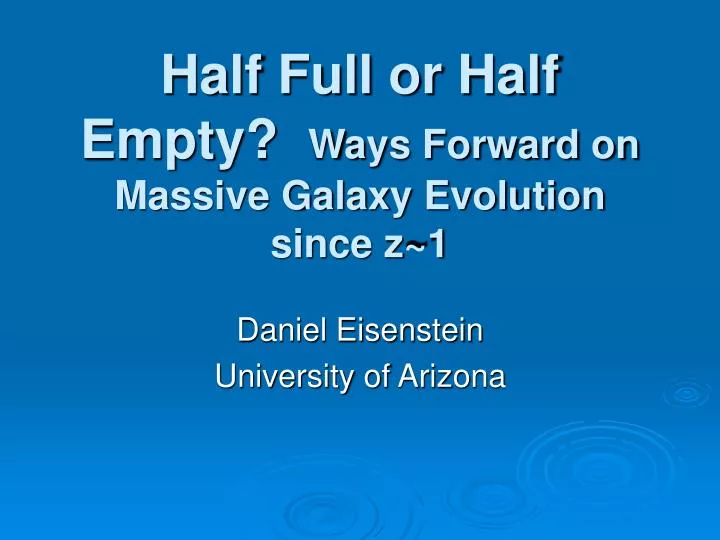 half full or half empty ways forward on massive galaxy evolution since z 1