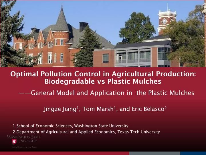 optimal pollution control in agricultural production biodegradable vs plastic mulches