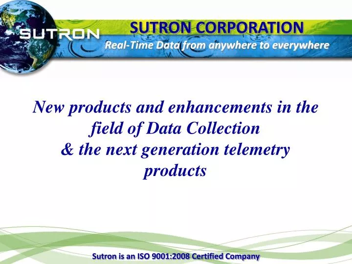 sutron corporation real time data from anywhere to everywhere