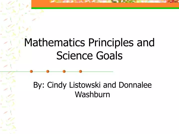 mathematics principles and science goals