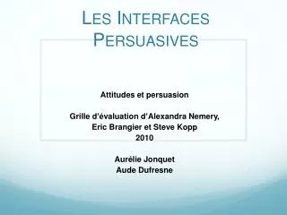 les interfaces persuasives