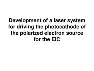 Cathode, Laser and Injector Pose Significant Challenge for ERL based EIC: ~ 50 mA from injector