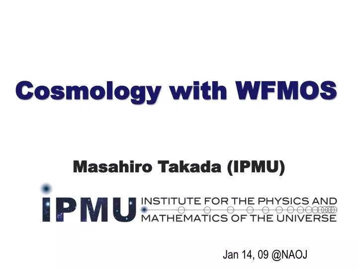 cosmology with wfmos
