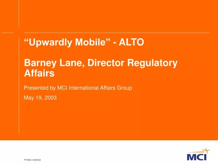 upwardly mobile alto barney lane director regulatory affairs