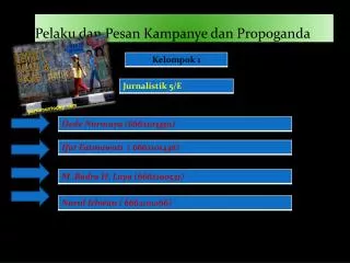 pelaku dan pesan kampanye dan propoganda