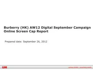 Burberry (HK) AW12 Digital September Campaign Online Screen Cap Report