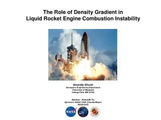 The Role of Density Gradient in Liquid Rocket Engine Combustion Instability Amardip Ghosh