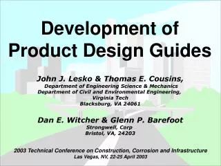 Development of Product Design Guides