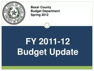 Bexar County Budget Department Spring 2012