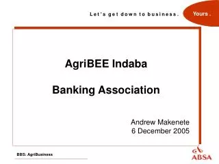 AgriBEE Indaba Banking Association