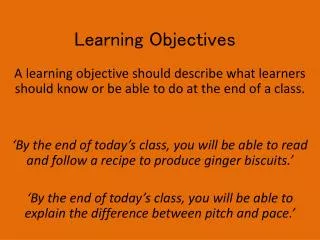 Learning Objectives