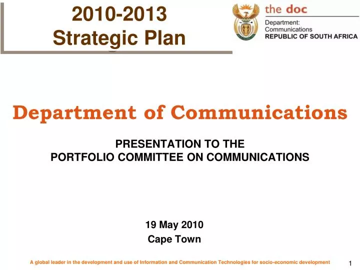 department of communications presentation to the portfolio committee on communications