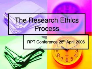 The Research Ethics Process