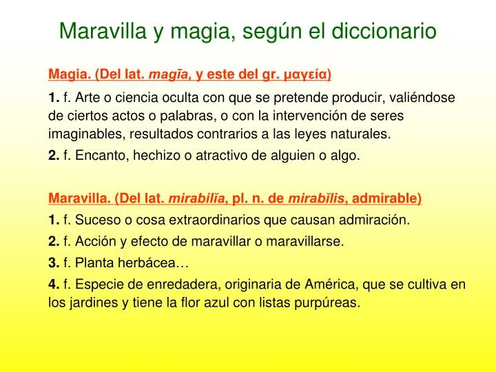 maravilla y magia seg n el diccionario