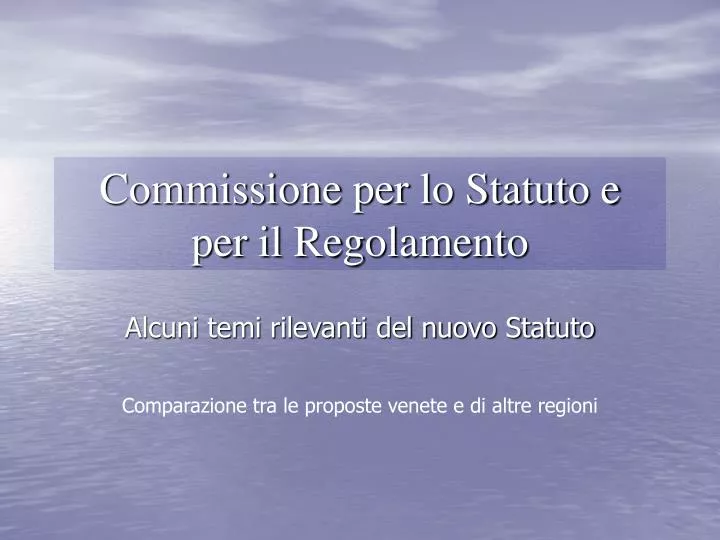 commissione per lo statuto e per il regolamento