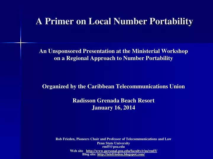 a primer on local number portability