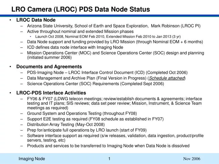 lro camera lroc pds data node status