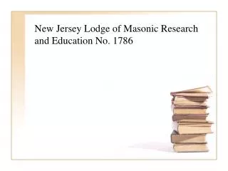 New Jersey Lodge of Masonic Research and Education No. 1786