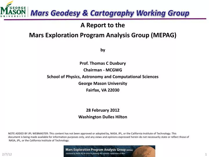 mars geodesy cartography working group