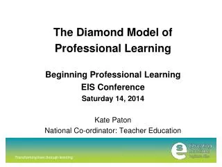 The Diamond Model of Professional Learning Beginning Professional Learning EIS Conference