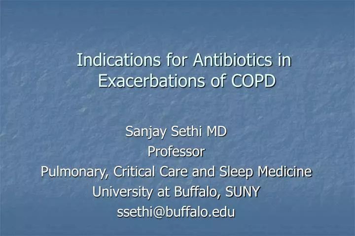indications for antibiotics in exacerbations of copd
