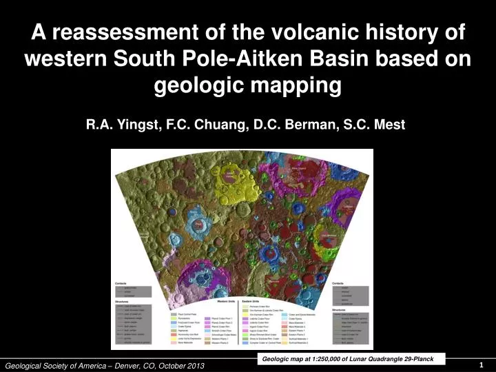 a reassessment of the volcanic history of western south pole aitken basin based on geologic mapping