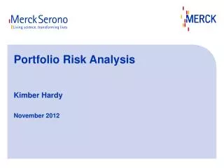 Portfolio Risk Analysis Kimber Hardy November 2012