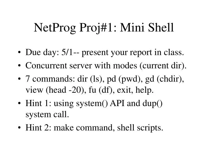 netprog proj 1 mini shell