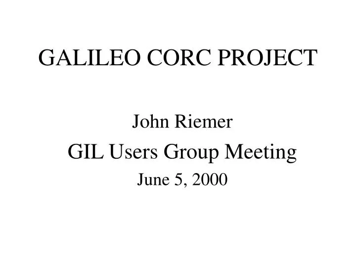 galileo corc project