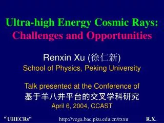 Ultra-high Energy Cosmic Rays: Challenges and Opportunities