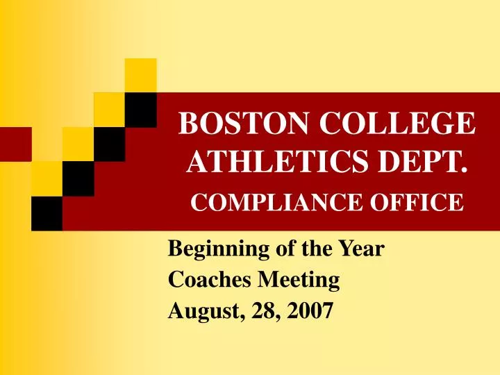 boston college athletics dept compliance office