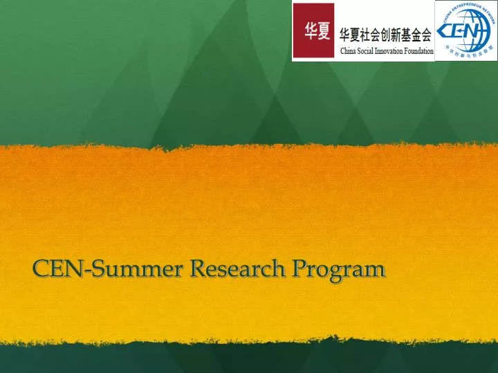 cen summer research program
