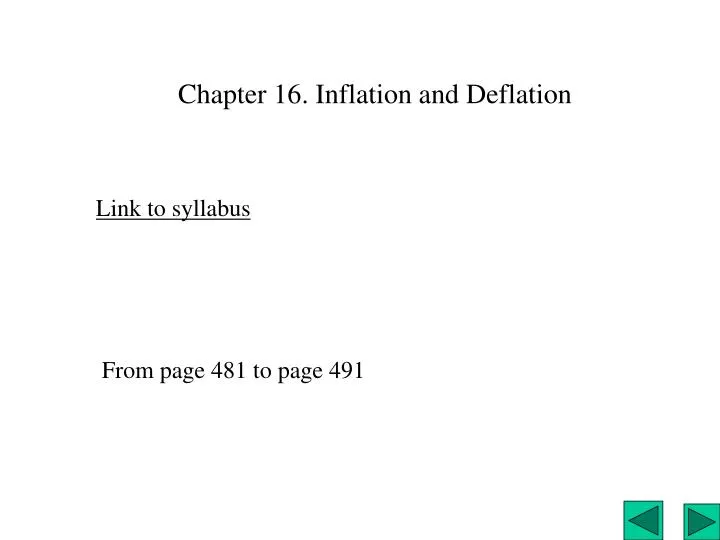 chapter 16 inflation and deflation