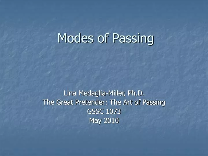 modes of passing