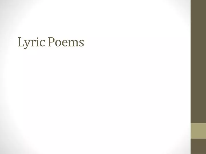 lyric poems