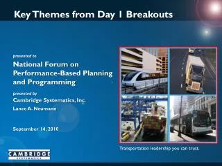 Key Themes from Day 1 Breakouts