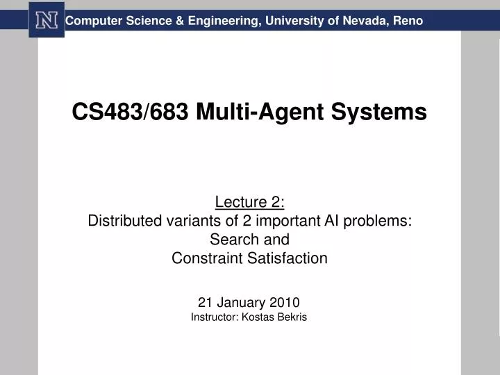 cs483 683 multi agent systems