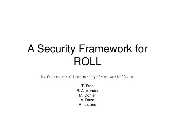 a security framework for roll