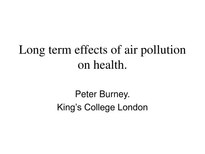 long term effects of air pollution on health