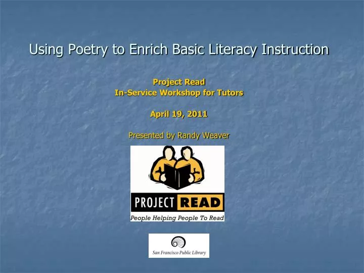 using poetry to enrich basic literacy instruction
