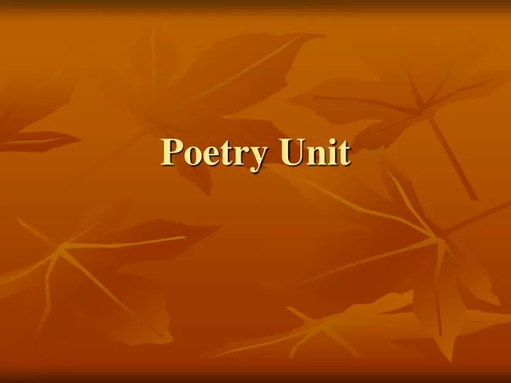 poetry unit