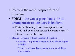 Poetry Notes