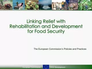 Linking Relief with Rehabilitation and Development for Food Security