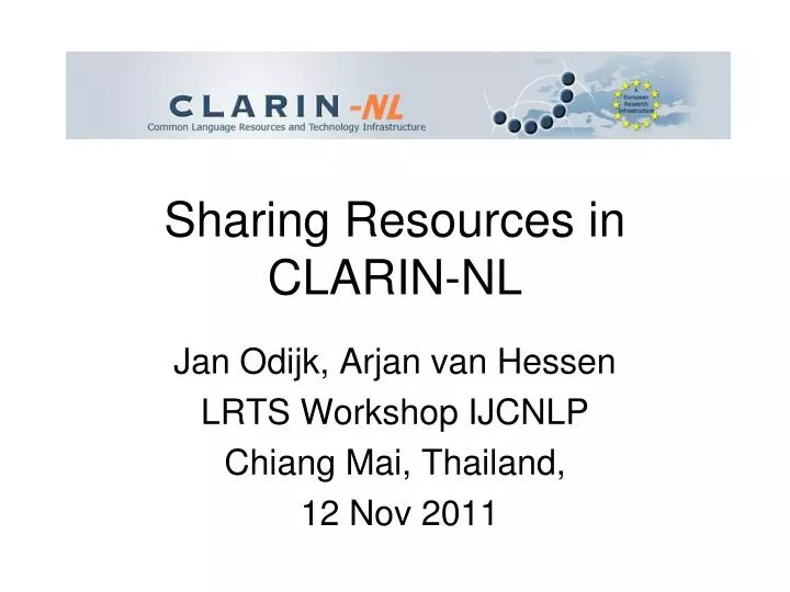 sharing resources in clarin nl