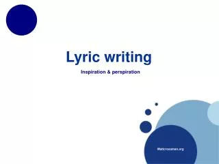 Lyric writing