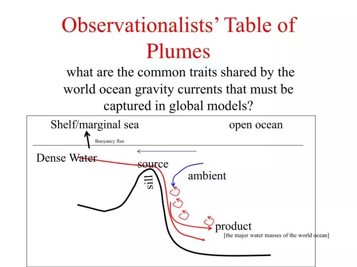 observationalists table of plumes