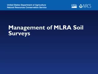 Management of MLRA Soil Surveys