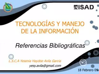 tecnolog as y manejo de la informaci n referencias bibliogr ficas